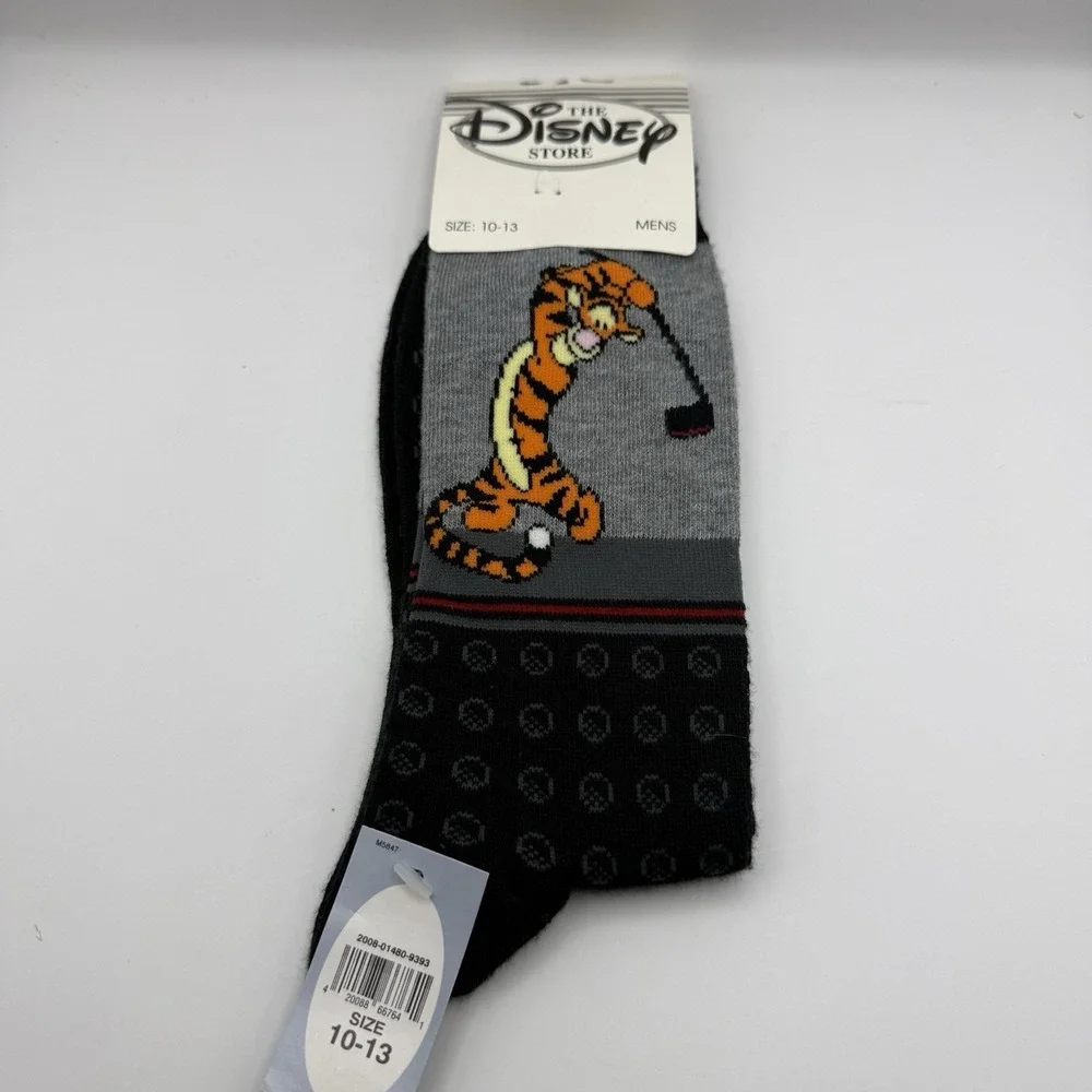 NEW Vintage The Disney Store Tigger Playing Golf Socks Men's Size 10-13